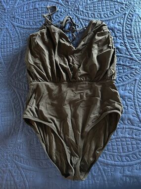 Gottex Olive One-Piece with Gathered Bust